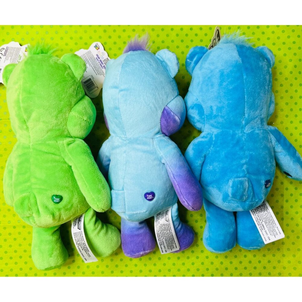 3-pc Mini Care Bears Plush Toy Trio: Good Luck Dream Bright & Grumpy Bears 9” - Picture 2 of 6